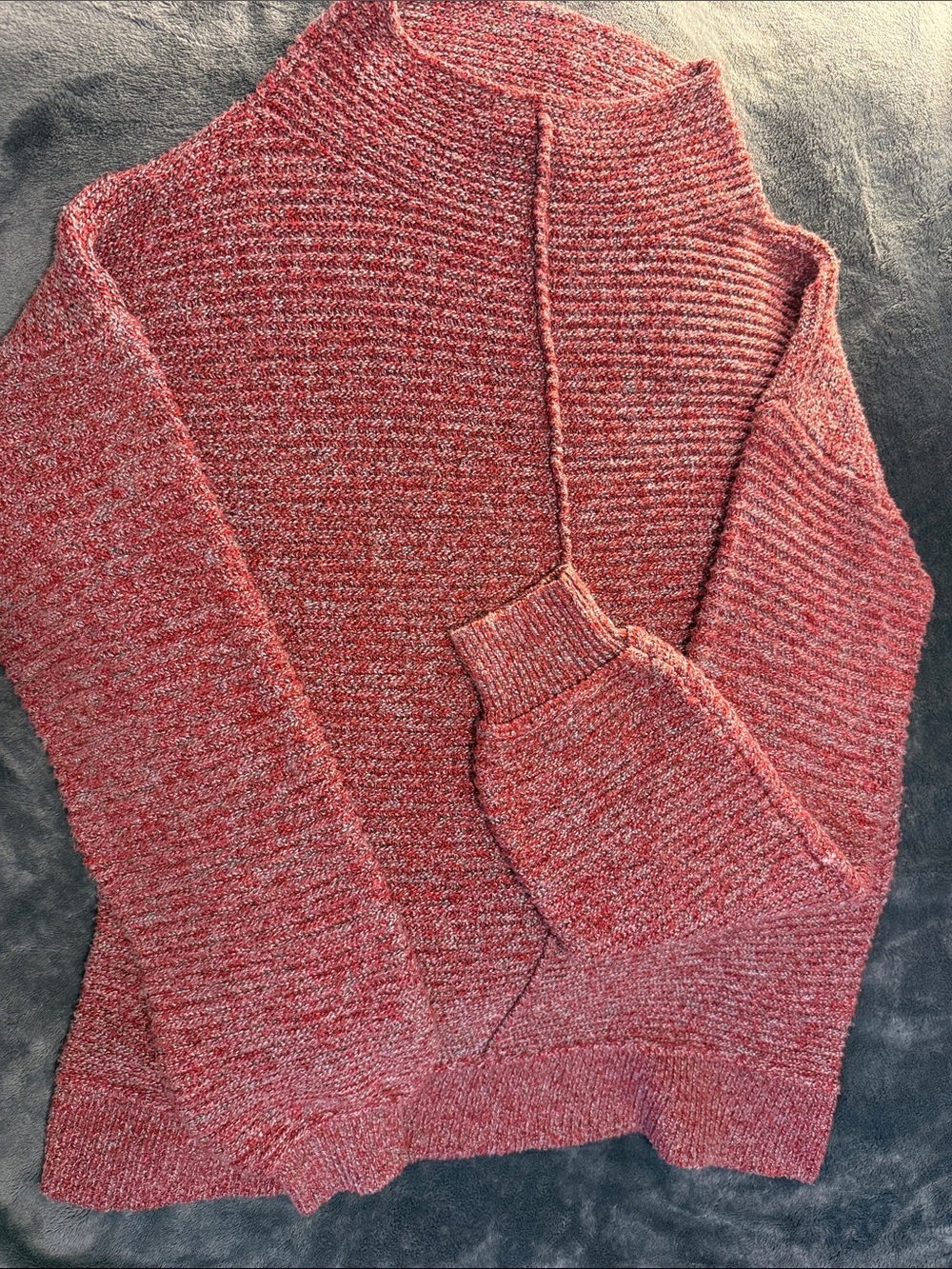 Westbound Heathered Red Cowl-Neck Sweater
